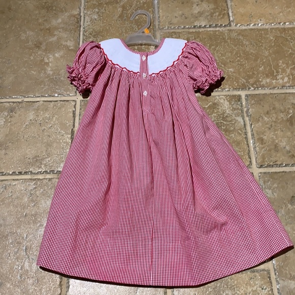 Smocked Dress, Red Mini Gingham - Picture 3 of 3